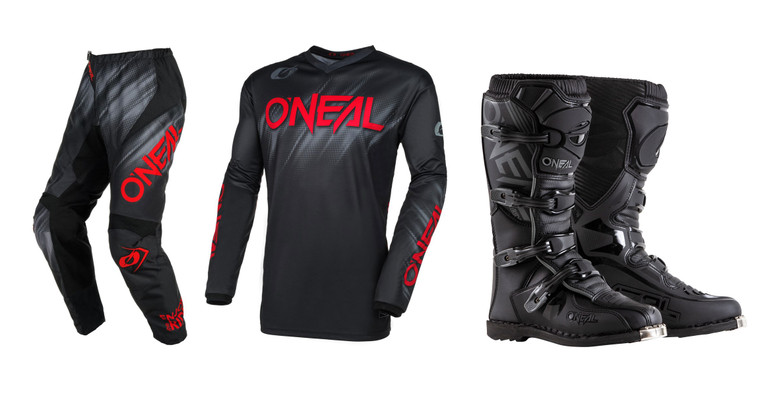 O'Neal 2024 Element Voltage Jersey Pant Element Boot Combo Black/Red