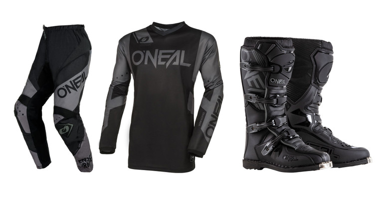 O'Neal 2024 Element Racewear Jersey Pant Element Boot Combo Black/Gray