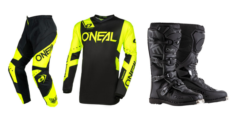 O'Neal 2024 Element Racewear Jersey Pant Element Boot Combo Black/Neon