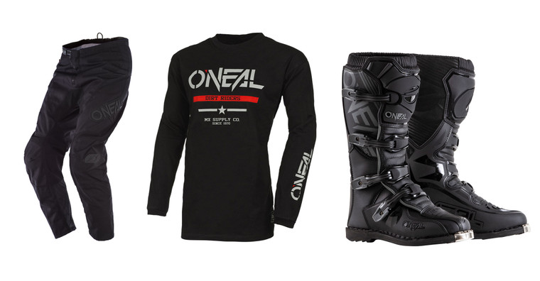 O'Neal 2024 Element Squadron Cotton Jersey Pant Element Boot Combo Black/Gray