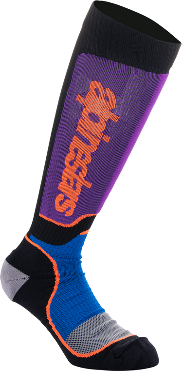 Alpinestars 2024 MX Plus Socks - Black/Purple/Blue/Orange
