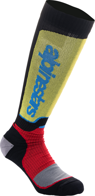 Alpinestars 2024 MX Plus Socks - Black/Red/Yellow/Blue