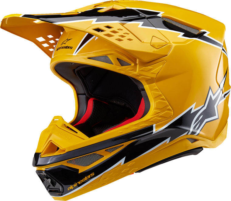 Alpinestars 2024 Supertech M10 Ampress MIPS Helmet - Gloss Black/Yellow