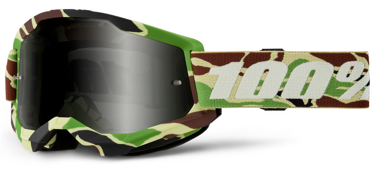 100% Strata 2 Sand Offroad Goggle War Camo - Smoke Lens