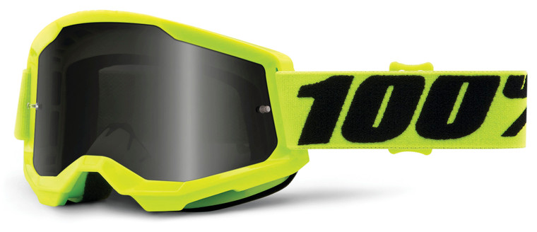 100% Strata 2 Sand Offroad Goggle Fluo/Yellow - Smoke Lens