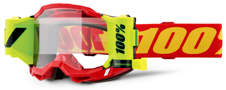 100% Accuri 2 Forecast Offroad Goggle Neon/Red - Clear Lens