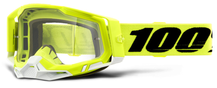 100% Racecraft 2 Offroad Goggle Yellow - Clear Lens