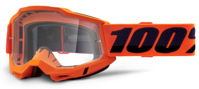 100% Accuri 2 Offroad Goggle Neon Orange Clear Lens