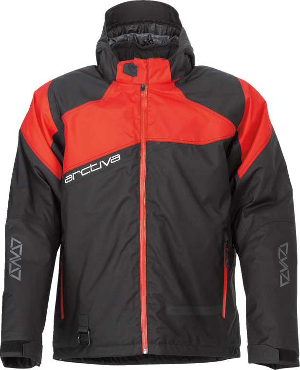 Arctiva Pivot 5 Insulated Hooded Snow Jacket - Black/Red