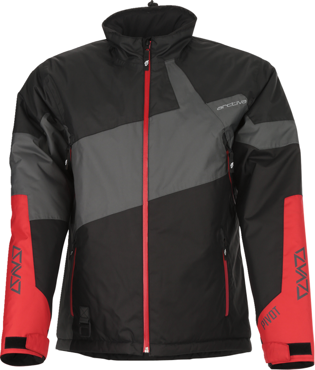 Arctiva Pivot 6 Insulated Hooded Snow Jacket - Black/Grey/Red