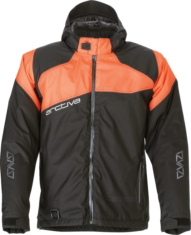 Arctiva Pivot 5 Insulated Hooded Snow Jacket - Black/Orange