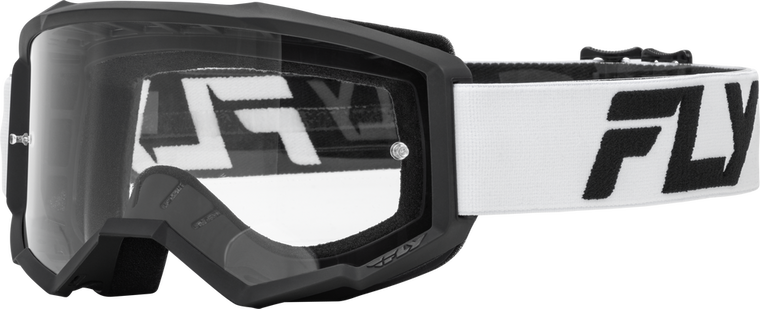 FLY RACING - 37-51158 - FOCUS GOGGLE WHITE/BLACK W/ CLEAR LENS