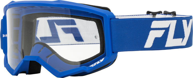 FLY RACING - 37-51153Y - YOUTH FOCUS GOGGLE BLUE/WHITE W/ CLEAR LENS