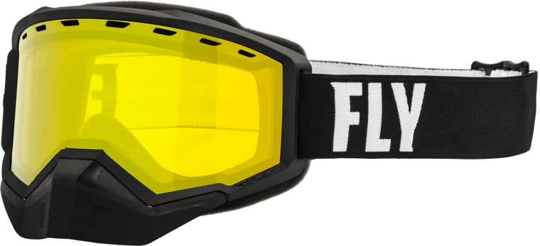 FLY RACING - 37-50080 - FOCUS SNOW GOGGLE BLACK/WHITE W/ YELLOW LENS