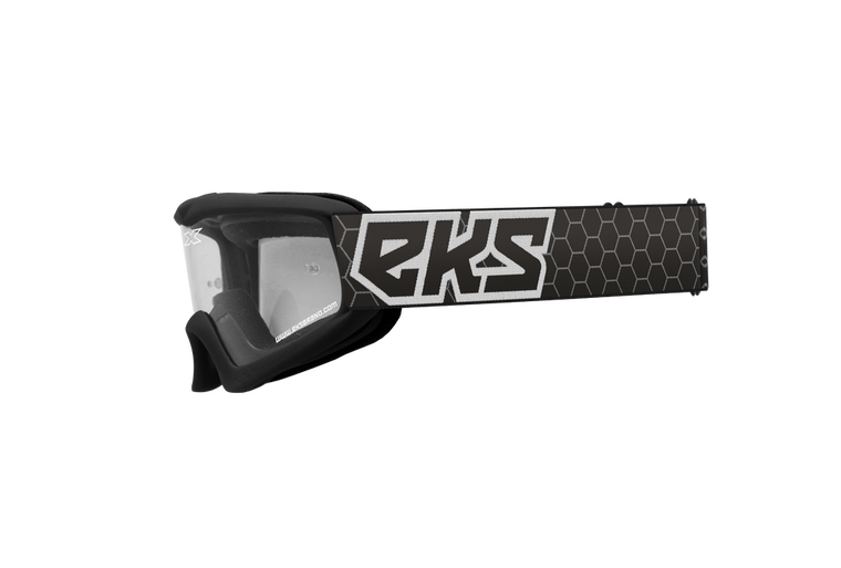 EKS BRAND - 067-30355 - XGROM YOUTH GOGGLE BLACK/WHITE CLEAR