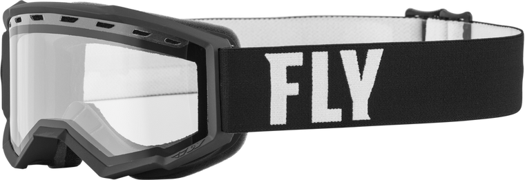 FLY RACING - 37-50160 - YOUTH FOCUS SNW GOGGLE BLK/WHT W/ CLEAR LENS