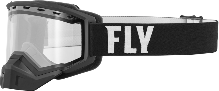 FLY RACING - 37-50070 - FOCUS SNOW GOGGLE BLACK/WHITE W/ CLEAR LENS