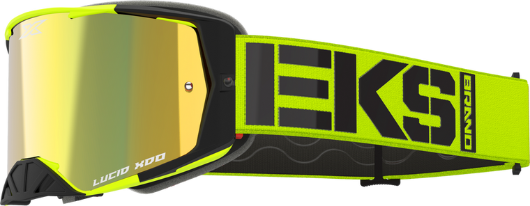 EKS BRAND - 067-12040 - LUCID CALIBER GOGGLE FLO YELLOW GOLD MIRROR LENS