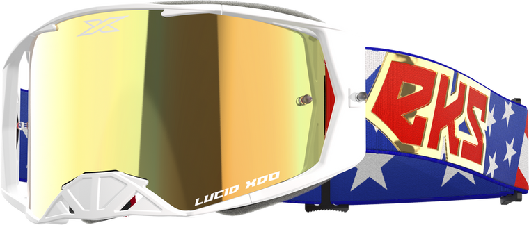 EKS BRAND - 067-12024 - LUCID GOGGLE USA STARS AND STRIPES GOLD MIRROR LENS