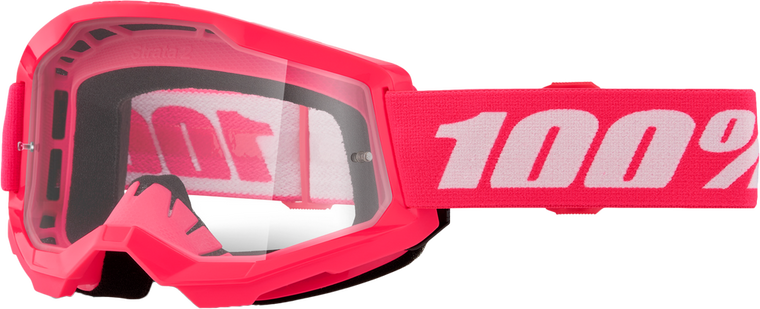 100% - 50031-00011 - STRATA 2 JUNIOR GOGGLE PINK CLEAR LENS