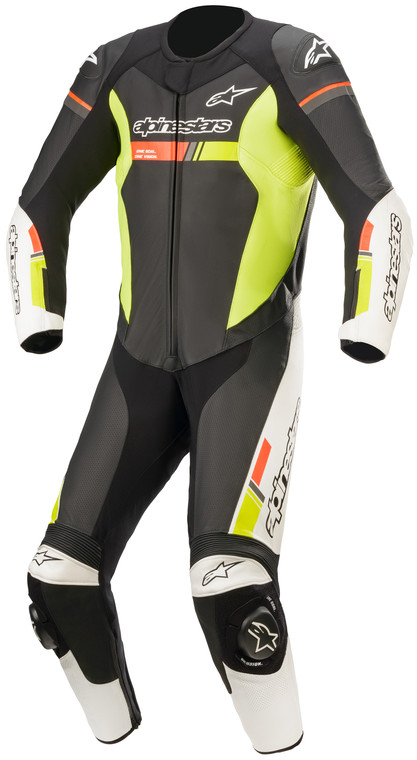 Alpinestars GP Force Chaser 1-Piece Leather Riding Suit Black/White/Red/Yellow