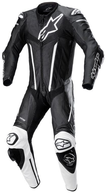 Alpinestars Fusion 1-Piece Leather Riding Suit Black/White