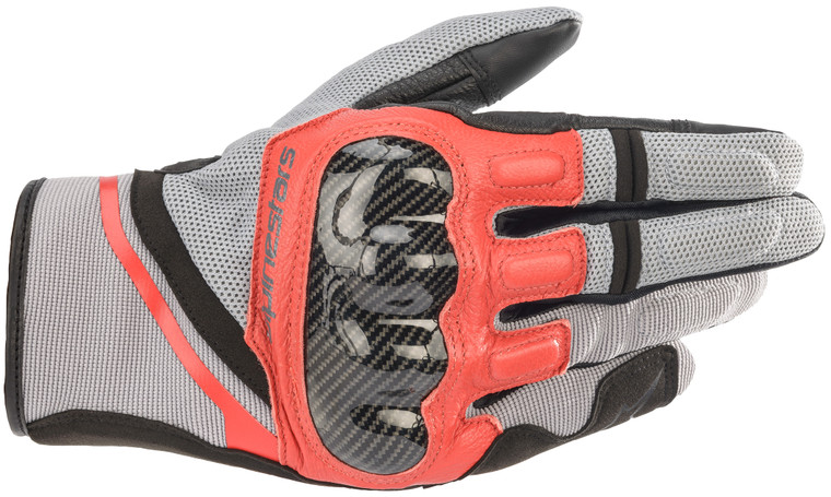 Alpinestars Chrome Motorcycle Gloves Ash Gray/Black/Bright Red