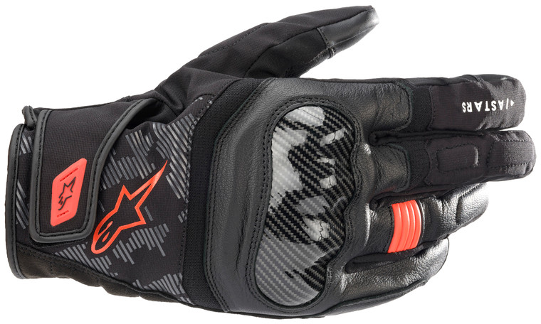 Alpinestars SMX-Z Drystar Motorcycle Gloves Black/Red Fluo