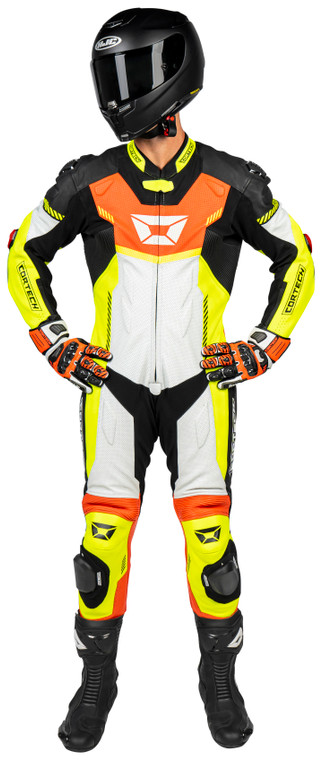 Cortech Revo Sport Air 1-Piece Suit Hi-Viz/Red