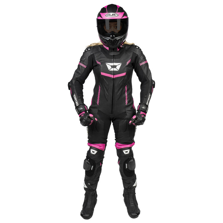 Cortech Womens Revo Sport Air 1-Piece Suit Black/Pink