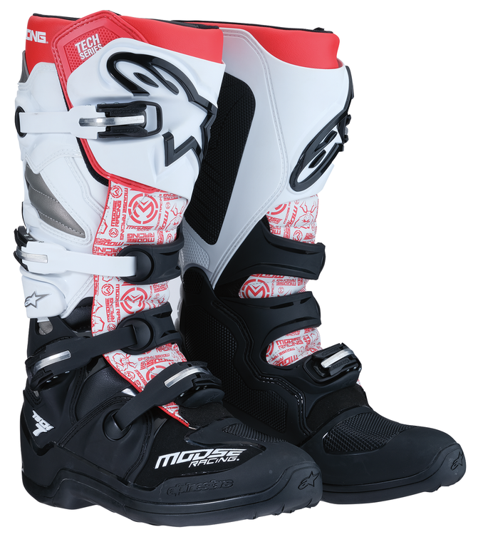 Moose Racing Alpinestars Tech 7 Boots Black/White/Red