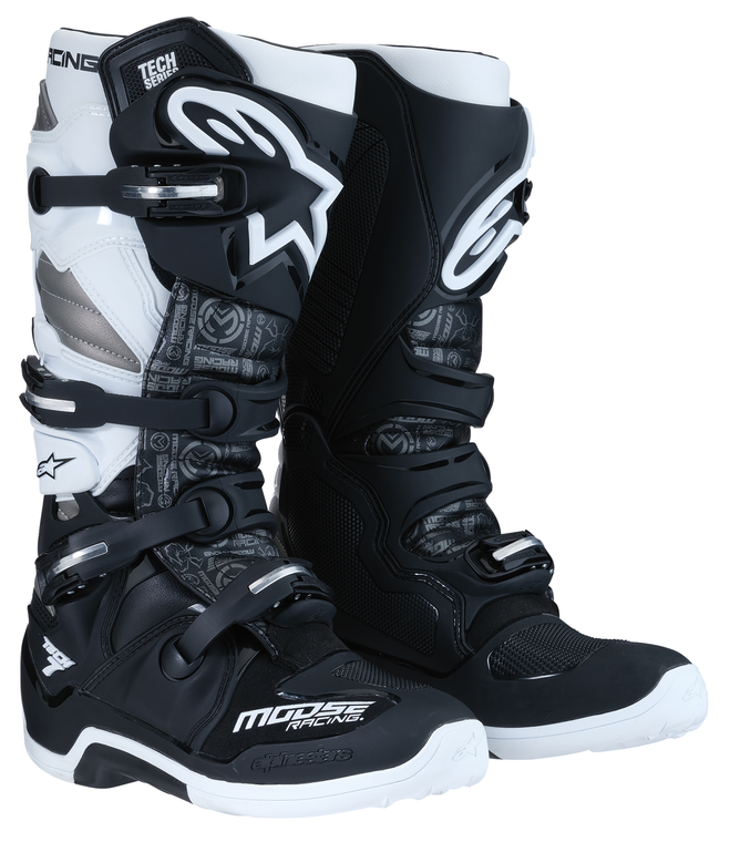 Moose Racing Alpinestars Tech 7 Boots Black/White/Grey