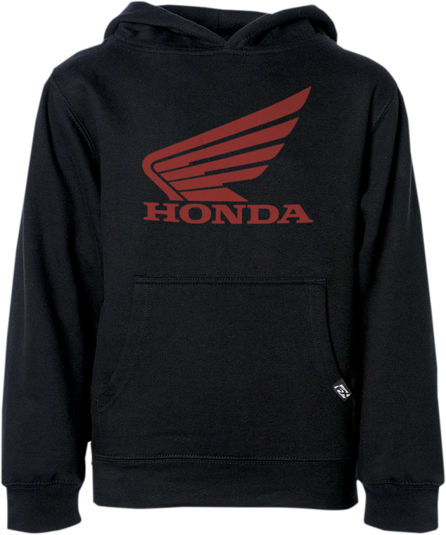 Factory Effex Youth Honda Wing Pullover Hoodie - Black