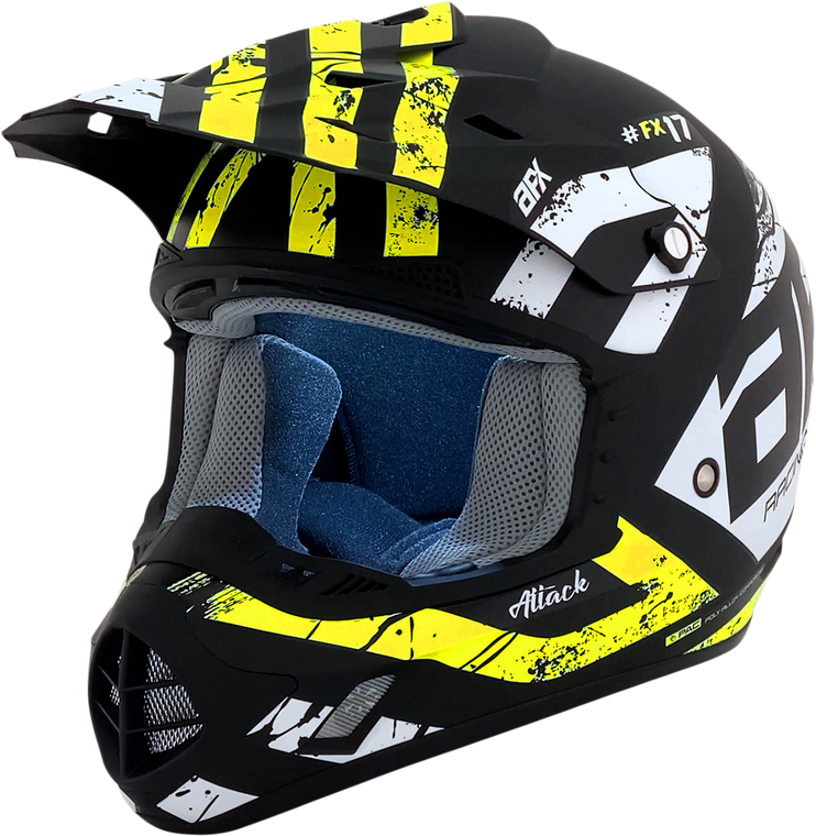 AFX FX-17 Offroad Helmet Attack Matte Black/Hi-Vis Yellow
