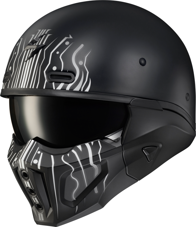 Scorpion Covert X Open-Face Helmet - Tribe Matte Black/White