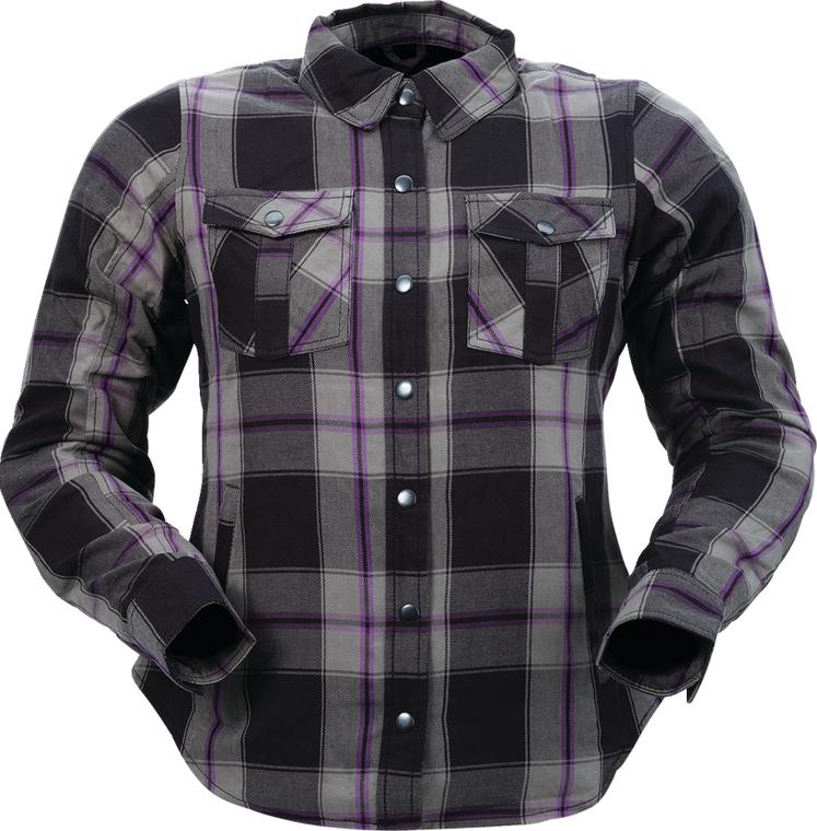 Z1R Womens Ashwood Flannel Riding Shirt Purple