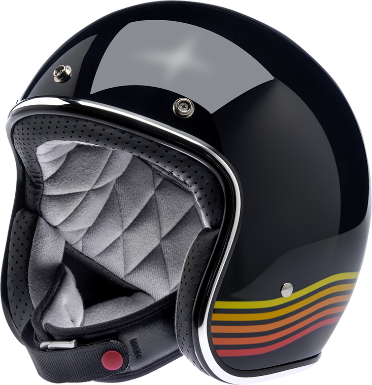 Biltwell Bonanza Open Face Helmet Gloss Black Spectrum