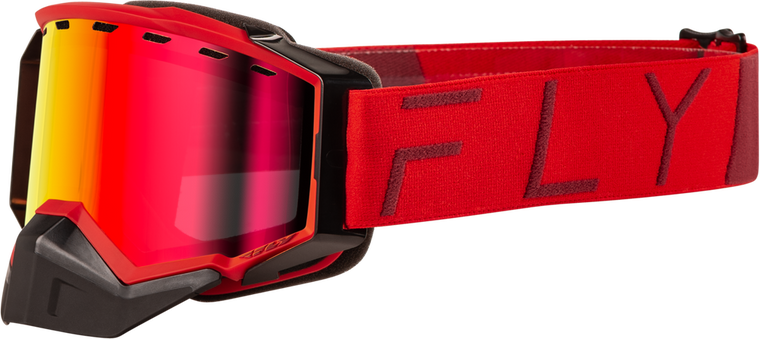FLY RACING - FLB-24ZP6 - ZONE PRO SNOW GOGGLE RED W/ RED MIRROR/PLRZD SMOKE LENS