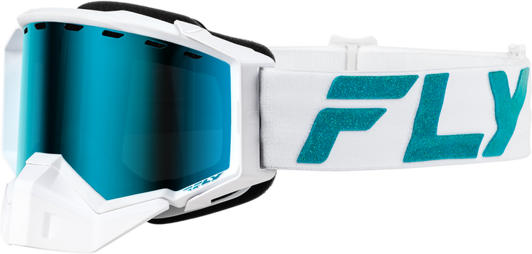 FLY RACING - FLB-24ZP2 - ZONE ELITE SNW GOGGLE WHT/TEAL W/ SKY BLUE/POLARIZED SMK LENS