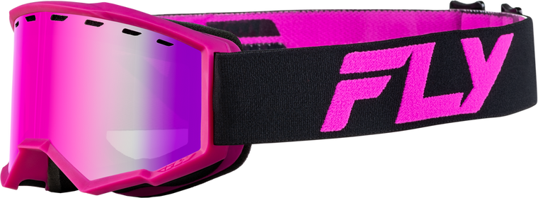 FLY RACING - FLB-24FY1 - YTH FOCUS SNOW GOGGLE BLK/PINK W/ PINK MIRROR/ROSE LENS