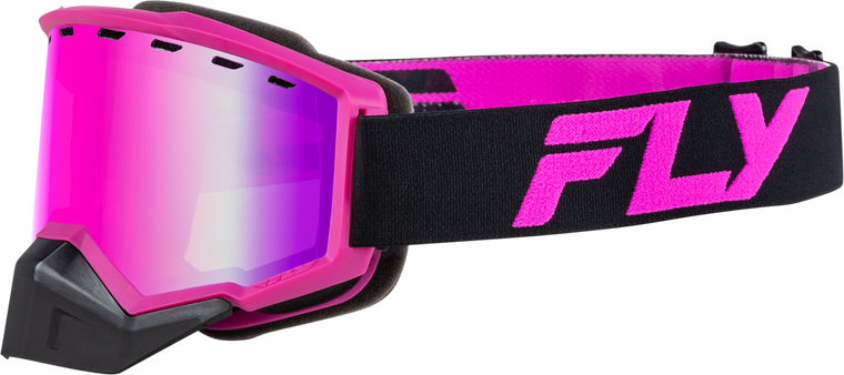 FLY RACING - FLB-24F9 - FOCUS SNOW GOGGLE BLACK/PINK W/ PINK MIRROR/ROSE LENS