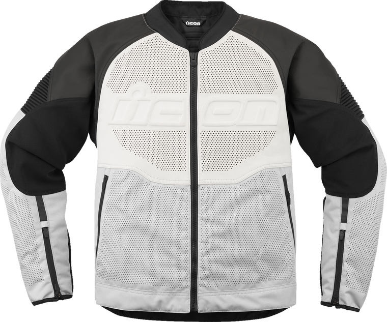 ICON Overlord3 CE Leather Jacket White