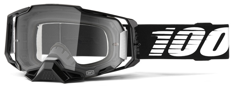 100% Armega Offroad Goggle Black - Clear Lens