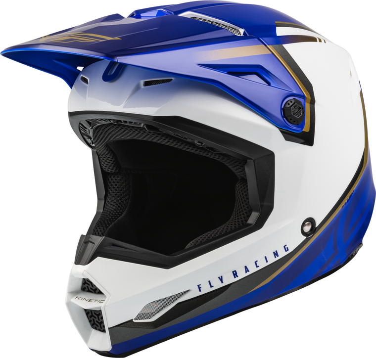 FLY Racing 2023 Youth Kinetic Vision Offroad Helmet White/Blue