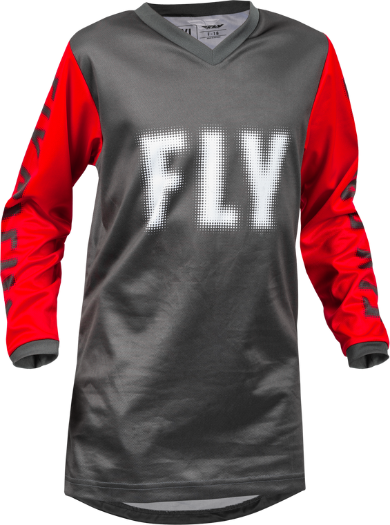 FLY Racing 2023 Youth F-16 Jersey Grey/Red