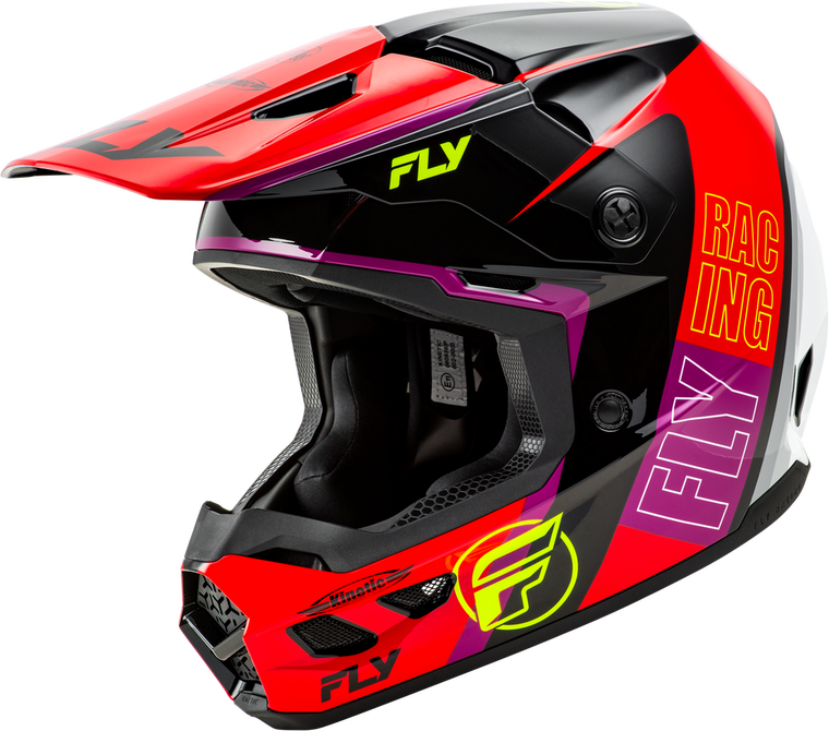 FLY Racing Kinetic Rally Offroad Helmet Red/Black/White