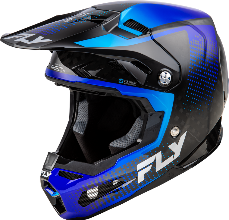 FLY Racing 2025 Formula S Carbon Protocol Helmet Black Carbon/Blue