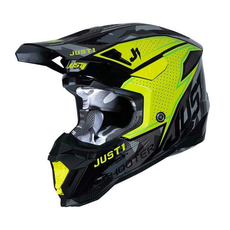 JUST1 J40 Shooter Offroad Helmet Camo Yellow Fluo/Black