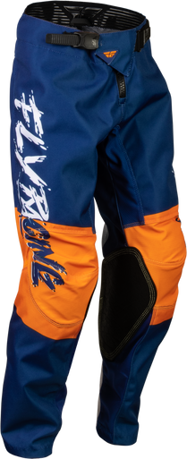 FLY Racing 2023 Youth Kinetic Khaos Pants White/Navy/Orange