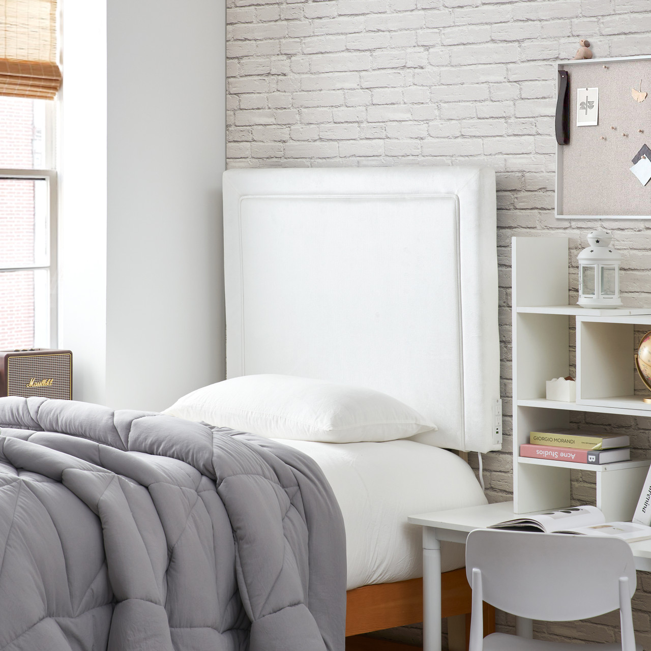 Dorm Headboard with Charger - Twin XL Bedding Accessories for College ...